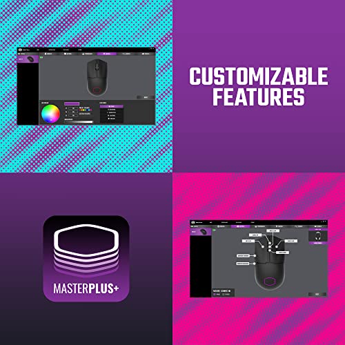 Cooler Master MM712 Kabellose Gaming-Maus Weiß mit einstellbaren 19.000 DPI, 2,4 GHz und Bluetooth, Ultraweave-Kabel, PTFE-Füße, RGB-Beleuchtung und MasterPlus+ Software Bild 7