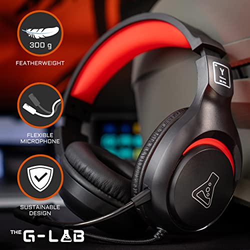 THE G-LAB Korp Yttrium Gaming Headset for PC PS4 PS5 Xbox Switch Gaming Headset with Microphone Foldable Stereo, Strong Bass Microphone 3.5mm Jack (Black) Bild 4