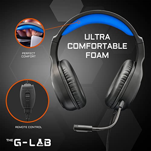THE G-LAB Korp Yttrium Gaming Headset for PC PS4 PS5 Xbox Switch Gaming Headset with Microphone Foldable Stereo, Strong Bass Microphone 3.5mm Jack (Black) Bild 5
