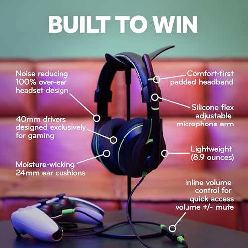 Victory 250XG, Premium Over-Ear PC Gaming Headset, Kabelgebundene Kopfhörer für Gaming mit 3,5 mm Klinkenstecker, Grün Bild 6