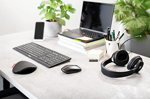 CHERRY GENTIX BT, Kabellose Bluetooth-Maus, Multi-Device-Funktion für bis zu 3 Geräte, Umschaltbare Auflösung (1000/2000 DPI), Batteriebetrieben, Schwarz Bild 2
