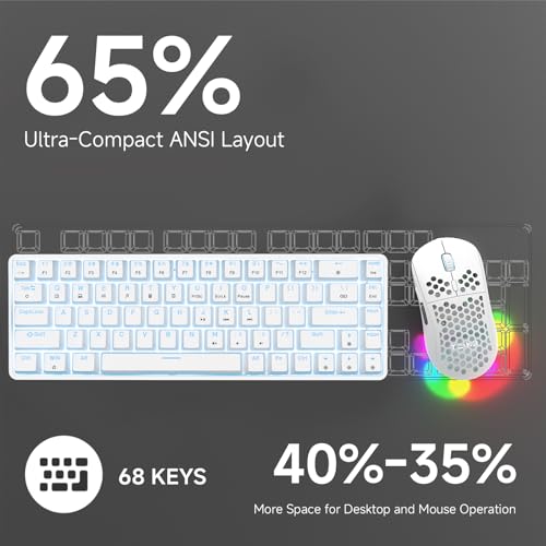Dierya×TMKB T68se Gaming Mechanische Tastatur,60% Prozent Tastatur,Ultra-Compact Mini 68 Tasten Anti-Ghosting,Typ-C-Datenkabel,US Layout für PC Windows Gamer Typist,Red Linear Switch Bild 3