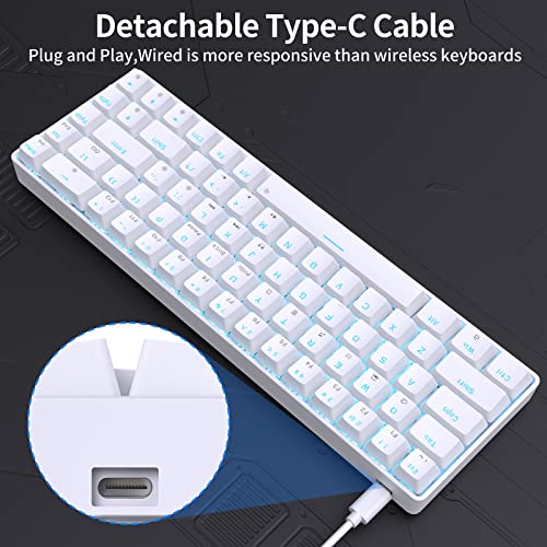 Dierya×TMKB T68se Gaming Mechanische Tastatur,60% Prozent Tastatur,Ultra-Compact Mini 68 Tasten Anti-Ghosting,Typ-C-Datenkabel,US Layout für PC Windows Gamer Typist,Red Linear Switch Bild 7