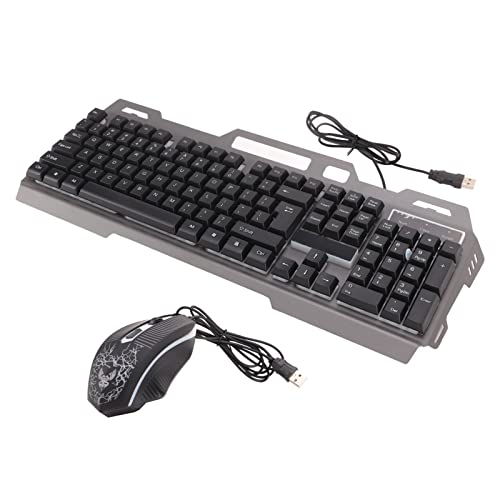 Kabelgebundene Gaming-Tastatur, 104 Tasten, RGB-Hintergrundbeleuchtung, USB-Tastatur-Maus-Set, Mechanische Gaming-Tastatur und Maus-Kombination, für Windows 7 8 10, für PC/Mac-Gamer, Schreibkräfte, Re Bild 1