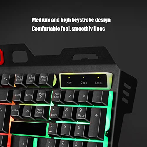 Kabelgebundene Gaming-Tastatur, 104 Tasten, RGB-Hintergrundbeleuchtung, USB-Tastatur-Maus-Set, Mechanische Gaming-Tastatur und Maus-Kombination, für Windows 7 8 10, für PC/Mac-Gamer, Schreibkräfte, Re Bild 2