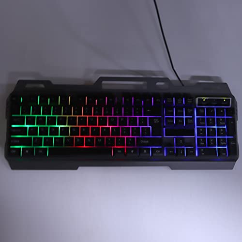 Kabelgebundene Gaming-Tastatur, 104 Tasten, RGB-Hintergrundbeleuchtung, USB-Tastatur-Maus-Set, Mechanische Gaming-Tastatur und Maus-Kombination, für Windows 7 8 10, für PC/Mac-Gamer, Schreibkräfte, Re Bild 6