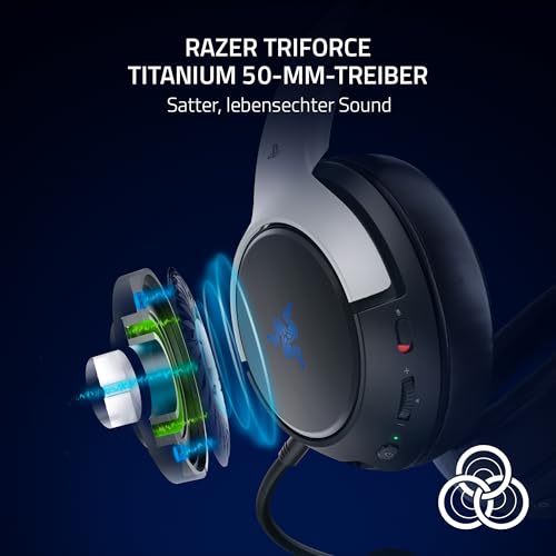Razer Kaira HyperSpeed (PlayStation Licensed) - Drahtloses Gaming-Headset für PlayStation - 2,4 HyperSpeed und Bluetooth (Triforce 50mm, HyperClear-Mikrofon, USB, plattformübergreifend) Weiß Bild 4