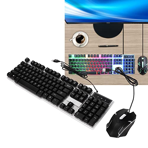 ciciglow Gaming-Tastatur und -Maus-Kombination, Kabelgebundene Hintergrundbeleuchtete Computertastaturen und RGB-Gaming-Maus, Mechanische Tastaturen mit 104 Tasten DPI 4800-Maus für Gamer Bild 3