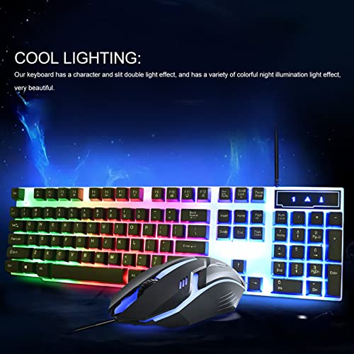 ciciglow Gaming-Tastatur und -Maus-Kombination, Kabelgebundene Hintergrundbeleuchtete Computertastaturen und RGB-Gaming-Maus, Mechanische Tastaturen mit 104 Tasten DPI 4800-Maus für Gamer Bild 5