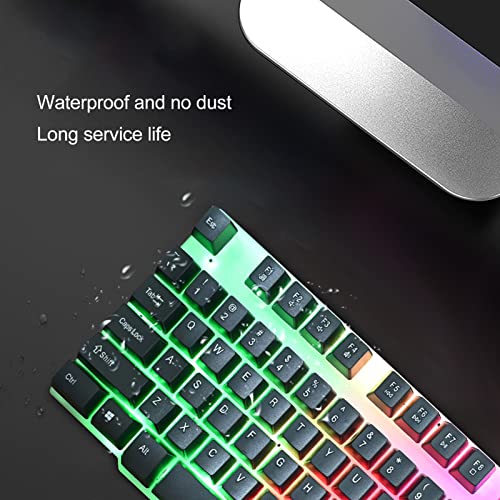 ciciglow Gaming-Tastatur und -Maus-Kombination, Kabelgebundene Hintergrundbeleuchtete Computertastaturen und RGB-Gaming-Maus, Mechanische Tastaturen mit 104 Tasten DPI 4800-Maus für Gamer Bild 6