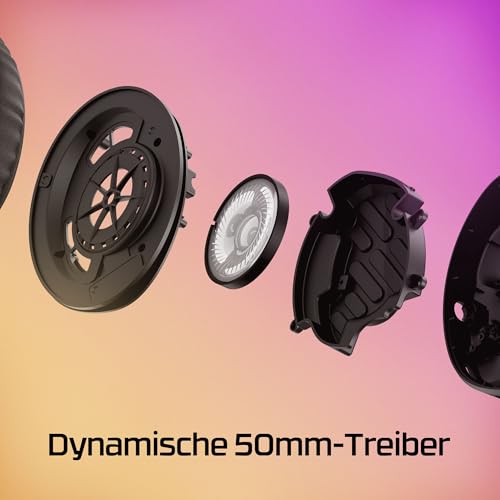 HyperX Cloud Stinger 2 Wireless Gaming-Headset für PC, Kabelloses Over-Ear Headset mit Mikrofon, 2,4 GHz Wireless, DTS Headphone:X Spatial Audio, 50mm Treiber, 20h Akku, Memory-Schaum, Schwarz Bild 2