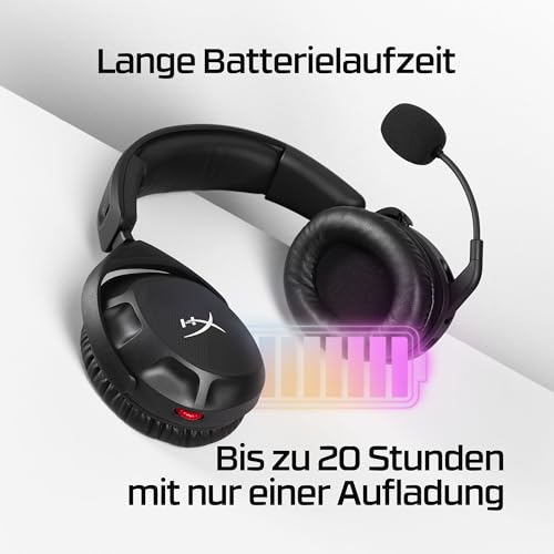 HyperX Cloud Stinger 2 Wireless Gaming-Headset für PC, Kabelloses Over-Ear Headset mit Mikrofon, 2,4 GHz Wireless, DTS Headphone:X Spatial Audio, 50mm Treiber, 20h Akku, Memory-Schaum, Schwarz Bild 3