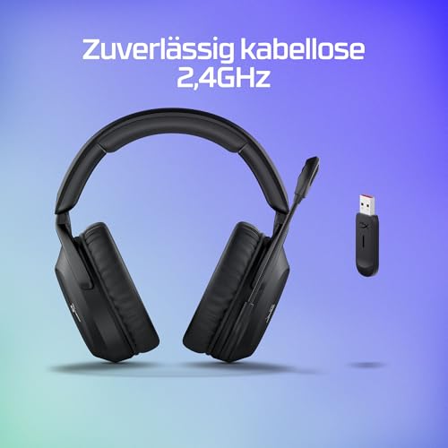 HyperX Cloud Stinger 2 Wireless Gaming-Headset für PC, Kabelloses Over-Ear Headset mit Mikrofon, 2,4 GHz Wireless, DTS Headphone:X Spatial Audio, 50mm Treiber, 20h Akku, Memory-Schaum, Schwarz Bild 7