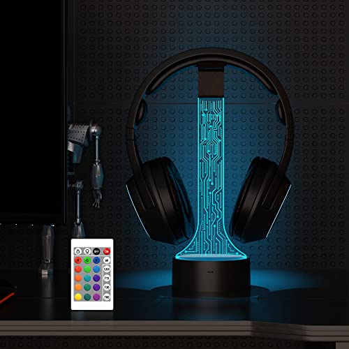 YuanDian Leuchtender Kopfhörerständer für Schreibtisch, Gaming Headset Halterung, RGB mit 16 farbigen Lichtern für Spielzimmer Dekoration, Coole Gamer Geschenke für Männer, Freund Bild 5