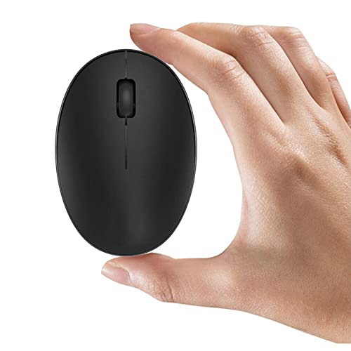 Uiosmuph Mini Kleine Maus Kabellos Wiederaufladbar Computer Maus, 2.4GHz Optische Travel Silent Maus Drahtlose mit USB Empfänger automatisch Schlafen 3 Tasten 1000 DPI für Laptop/PC/MAC (Schwarz) Bild 1