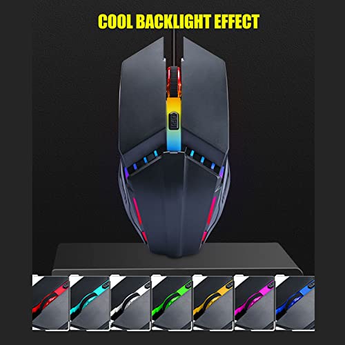 Einhand Gaming Tastatur und Maus Kombination, 35 Tasten, RGB Hintergrundbeleuchtung, Mechanische Einhand Tastatur mit Handballenauflage, Gaming Maus, Tragbare Spieltastatur und Mäuse Bild 5