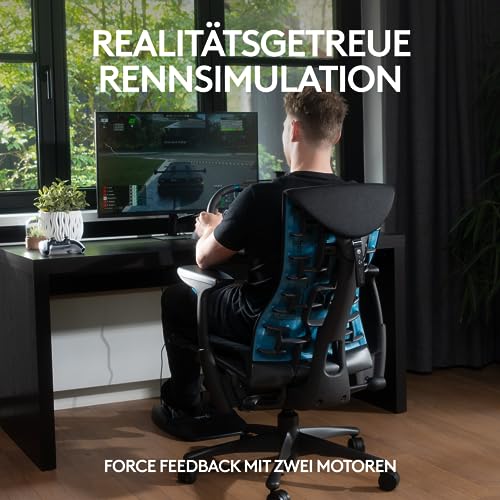Logitech G29 Driving Force Gaming Rennlenkrad, Zweimotoriges Force Feedback, 900° Lenkbereich, Verstellbare Edelstahl Bodenpedale, für PS5, PS4, Mac - Schwarz + LIGHTSPEED kabelloses Gaming-Headset Bild 2