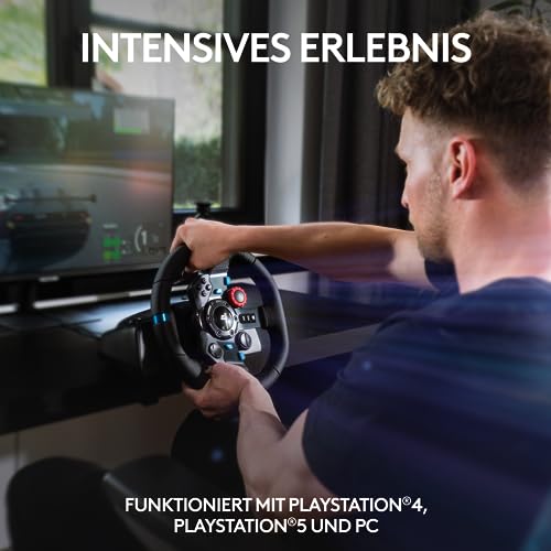 Logitech G29 Driving Force Gaming Rennlenkrad, Zweimotoriges Force Feedback, 900° Lenkbereich, Verstellbare Edelstahl Bodenpedale, für PS5, PS4, Mac - Schwarz + LIGHTSPEED kabelloses Gaming-Headset Bild 3