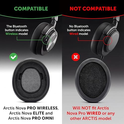 WC Freeze Nova Pro Wireless – Kühlende Gel-Ohrpolster für Arctis Nova Pro Wireless & Nova Elite (passt Nicht auf andere Modelle), von Wicked Cushions, extra dick und bequem | Black Bild 2