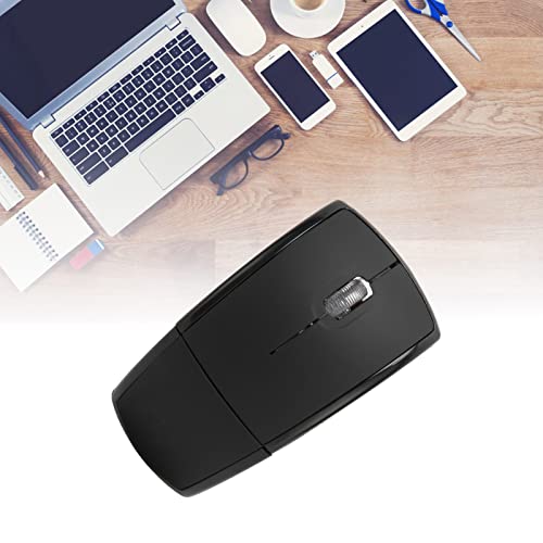 Drahtlose Faltbare Computermaus, Tragbare Kompakte Drahtlose Faltbare ABS-Maus 1600 DPI Matte Büro-Gaming-Maus, Plug-and-Play(Schwarz) Bild 4