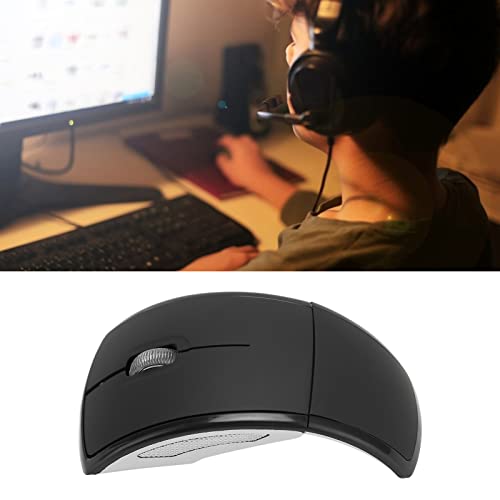 Drahtlose Faltbare Computermaus, Tragbare Kompakte Drahtlose Faltbare ABS-Maus 1600 DPI Matte Büro-Gaming-Maus, Plug-and-Play(Schwarz) Bild 5