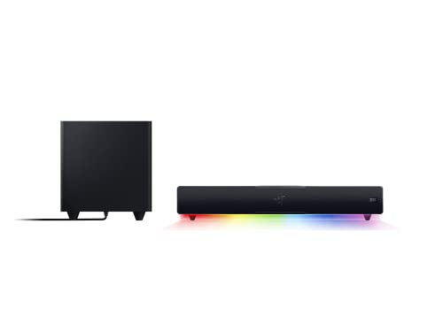 Razer Leviathan V2 - PC-Gaming-Soundbar Schwarz & Base Station V2 Chroma - Headset-Ständer mit USB-Hub und RGB-Beleuchtung (USB-Hub mit 7.1 Surround Sound) Schwarz Bild 2