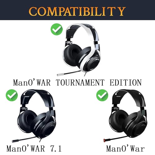 SOULWIT Kühlgel Ersatz Ersatzpolster Ohrpolster für Razer ManO'War, Man O' War 7.1, Man O War Tournament Edition Gaming-Headset,Polster mit hochdichtem Bild 2