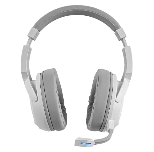 Mars Gaming MHW-100, Kabelloses ARGB Flow Headset, Abnehmbares ENC-Mikrofon, Passive Geräuschunterdrückung ENC, Windows/PS4/PS5/XBOX ONE/Xbox Series X|S/Mac/Switch/Switch 2/Smartphone/Tablet, Weiß Bild 5