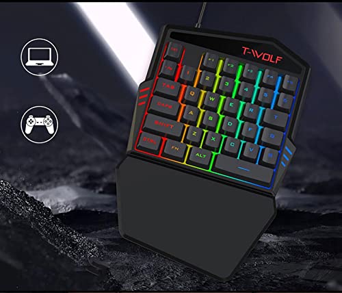 Gaming-Tastatur mit einer Hand, mit Hintergrundbeleuchtung 35 Tasten, RGB LED, mechanisches Tablet PC Windows Smartphone Bild 3