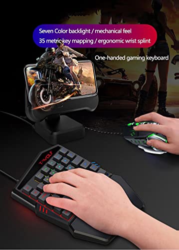 Gaming-Tastatur mit einer Hand, mit Hintergrundbeleuchtung 35 Tasten, RGB LED, mechanisches Tablet PC Windows Smartphone Bild 4