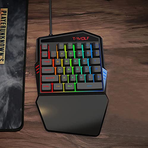 Gaming-Tastatur mit einer Hand, mit Hintergrundbeleuchtung 35 Tasten, RGB LED, mechanisches Tablet PC Windows Smartphone Bild 5