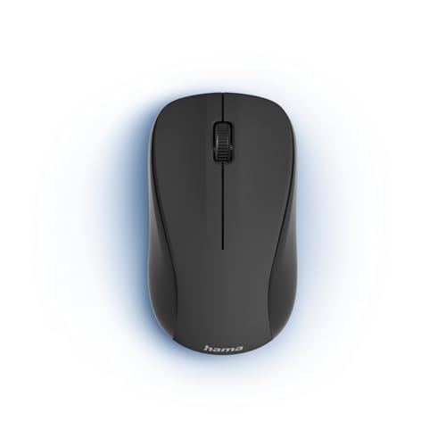 Hama Funkmaus kabellos (3 Tasten, 2,4GHz, 1200dpi, optische Maus kabellos, Wireless, Computermaus, für Laptop/PC/Notebook, geräuschlos, Batterie, für Rechtshänder/Linkshänder, USB-Empfänger) schwarz Bild 2