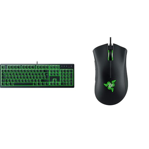 Razer Ornata V3 X - Flache Membran-Tastatur mit Razer Chroma RGB QWERTZ | DE-Layout, Schwarz & DeathAdder Essential (2021) - Essentielle Gaming-Maus mit optischem 6.400-DPI-Sensor Schwarz Bild 1