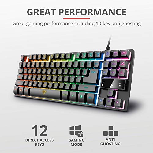 Trust Gaming 24068 Tastatur mit TKL-Design GXT 833 Thado - Beleuchtete Tastatur mit Deutsches QWERTZ Layout & Razer DeathAdder Essential (2021) - Essentielle Gaming-Maus mit optischem 6.400-DPI-Sensor Bild 3