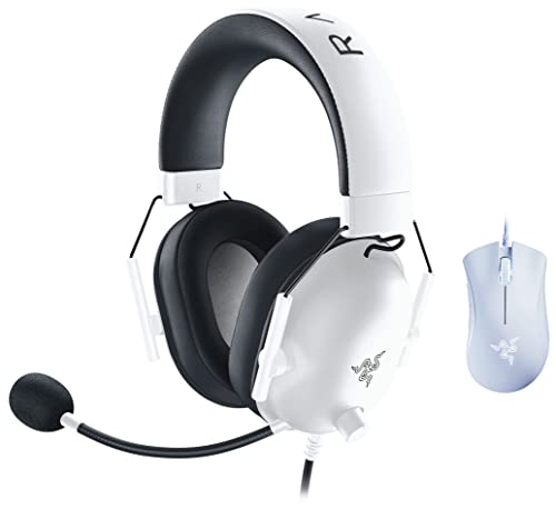 Razer Blackshark V2 X White Premium Esports Gaming Headset Weiß EInheitsgröße & DeathAdder Essential (2021) - Essentielle Gaming-Maus mit optischem 6.400-DPI-Sensor Weiß Bild 1