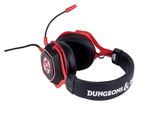 Konix Dungeons & Dragons Kabelgebundenes Gaming-Headset D20 für PC - 50-mm-Lautsprecher - Mikrofon - 2 m USB-Kabel - Hintergrundbeleuchtung - Schwarz und Rot Bild 3
