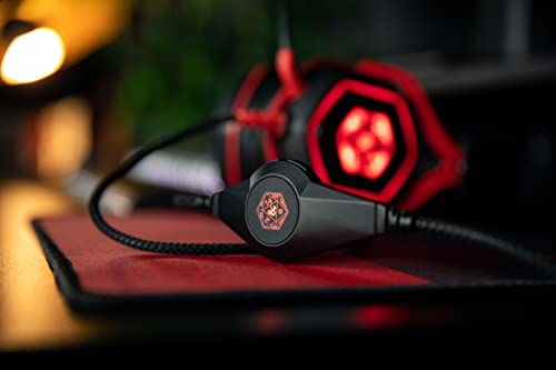 Konix Dungeons & Dragons Kabelgebundenes Gaming-Headset D20 für PC - 50-mm-Lautsprecher - Mikrofon - 2 m USB-Kabel - Hintergrundbeleuchtung - Schwarz und Rot Bild 5
