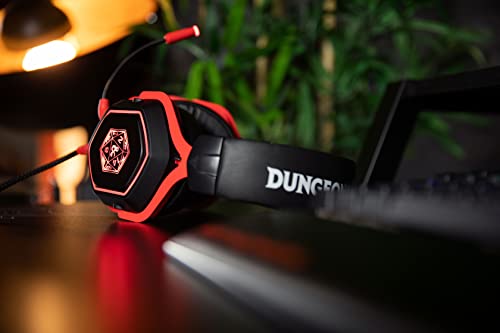 Konix Dungeons & Dragons Kabelgebundenes Gaming-Headset D20 für PC - 50-mm-Lautsprecher - Mikrofon - 2 m USB-Kabel - Hintergrundbeleuchtung - Schwarz und Rot Bild 6