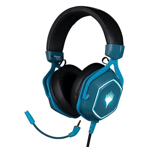 Konix Magic The Gathering Kabelgebundenes Gaming-Headset für PC - 50 mm Lautsprecher - Abnehmbares Mikrofon - 2 m USB-Kabel - Hintergrundbeleuchtung - Blau Bild 1