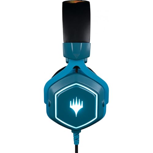 Konix Magic The Gathering Kabelgebundenes Gaming-Headset für PC - 50 mm Lautsprecher - Abnehmbares Mikrofon - 2 m USB-Kabel - Hintergrundbeleuchtung - Blau Bild 2