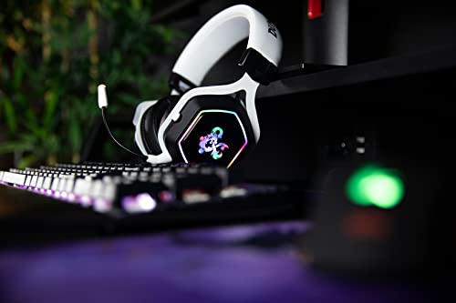 Konix Dungeons & Dragons Kabelgebundenes Gaming-Headset Rainbow für PC - 50-mm-Lautsprecher - Mikrofon - 2 m USB-Kabel - Hintergrundbeleuchtung - Weiß und Schwarz Bild 5
