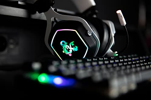 Konix Dungeons & Dragons Kabelgebundenes Gaming-Headset Rainbow für PC - 50-mm-Lautsprecher - Mikrofon - 2 m USB-Kabel - Hintergrundbeleuchtung - Weiß und Schwarz Bild 6