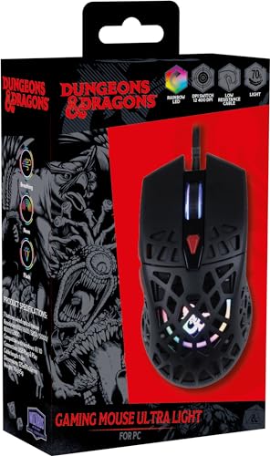Konix Dungeons & Dragons Kabelgebundene Gaming-Maus Ultra Light 70 g für PC - 7 DPI-Stufen - Rainbow-LED-Hintergrundbeleuchtung - Schwarz Bild 6