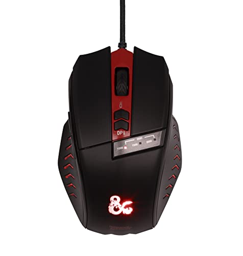 Konix Dungeons & Dragons Gaming-Maus für PC - 6 Tasten - 1,8 m Kabel - USB-Anschluss - Schwarz und Rot Bild 1