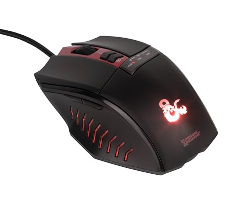 Konix Dungeons & Dragons Gaming-Maus für PC - 6 Tasten - 1,8 m Kabel - USB-Anschluss - Schwarz und Rot Bild 2