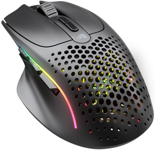 Glorious Gaming Model I 2 Wireless Gaming Mouse – Hybrid 2.4Ghz & Bluetooth, 75 g superleicht, 9 Tasten (2 austauschbar), PTFE-Füße, MMO/MOBA/FPS, lange Akkulaufzeit, Seitliche Daumenauflage – Schwarz Bild 1