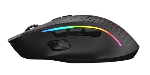 Glorious Gaming Model I 2 Wireless Gaming Mouse – Hybrid 2.4Ghz & Bluetooth, 75 g superleicht, 9 Tasten (2 austauschbar), PTFE-Füße, MMO/MOBA/FPS, lange Akkulaufzeit, Seitliche Daumenauflage – Schwarz Bild 4