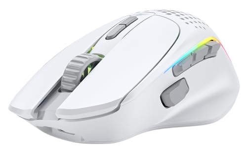 GLORIOUS Gaming Model I 2 Wireless Gaming Mouse – Hybrid 2.4Ghz & Bluetooth, 75 g superleicht, 9 Tasten (2 austauschbar), PTFE-Füße, MMO/MOBA/FPS, Lange Akkulaufzeit, Seitliche Daumenauflage – Weiß Bild 3