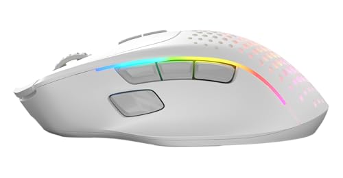 GLORIOUS Gaming Model I 2 Wireless Gaming Mouse – Hybrid 2.4Ghz & Bluetooth, 75 g superleicht, 9 Tasten (2 austauschbar), PTFE-Füße, MMO/MOBA/FPS, Lange Akkulaufzeit, Seitliche Daumenauflage – Weiß Bild 4