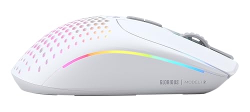 GLORIOUS Gaming Model I 2 Wireless Gaming Mouse – Hybrid 2.4Ghz & Bluetooth, 75 g superleicht, 9 Tasten (2 austauschbar), PTFE-Füße, MMO/MOBA/FPS, Lange Akkulaufzeit, Seitliche Daumenauflage – Weiß Bild 5